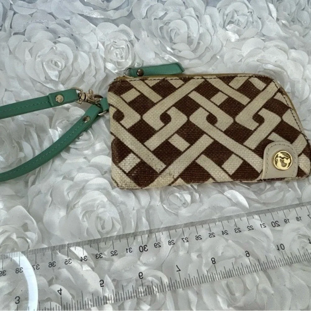 Spartina‎ 449 Wallet Zip Around Wristlet Leather & Linen